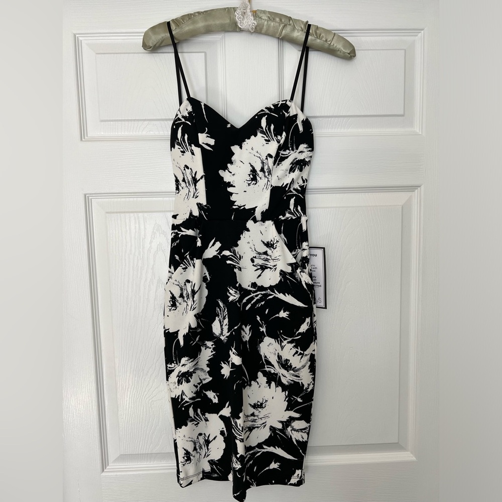Black and white floral dress
